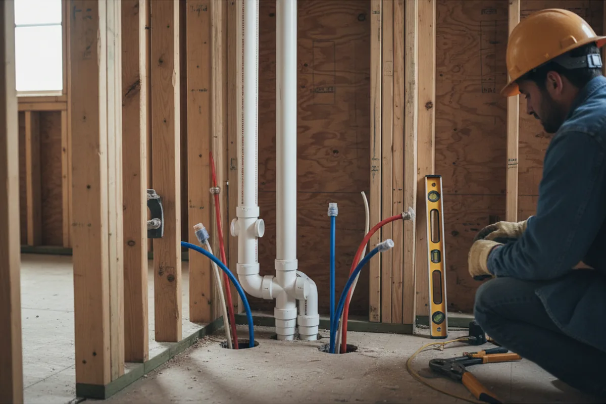 Drain and supply rough-in during Garbage Disposal Repair in Prosper