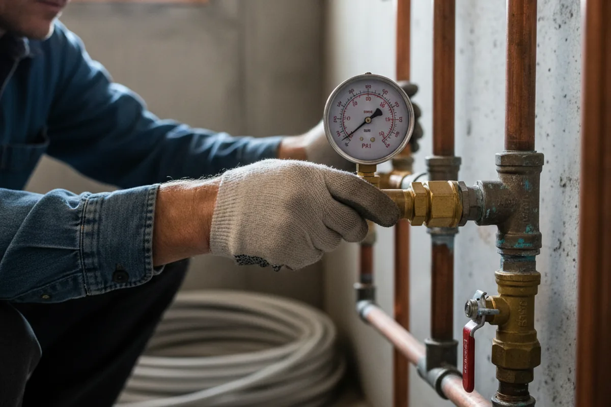Pressure testing a repaired line during Water Line Repair in Prosper